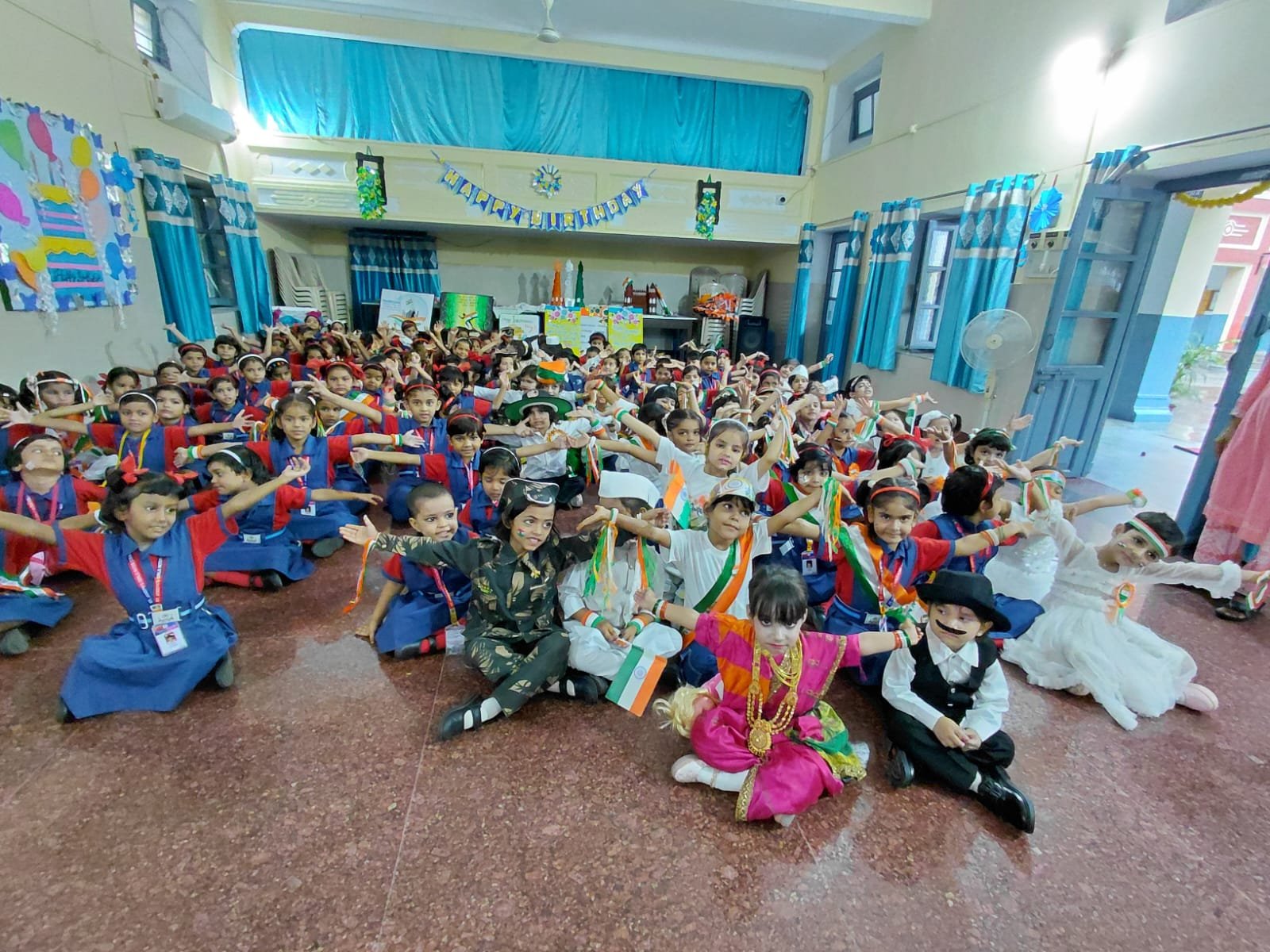 Students celebrating together at a school event
